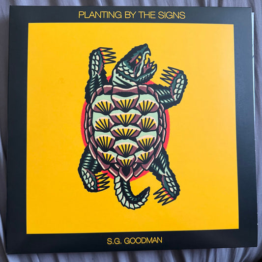 Image of Front Cover of 2xLP - VG+/EX - S.G. GOODMAN, Planting By The Signs (Thirty Tigers ; SW-009, US 2025, Gatefold, Insert, Translucent Red & Yellow Vinyl, With Signed Print), "ROUGH TRADE EXCLUSIVE" Stickered Plastic Outer Sleeve,  - 2226239E