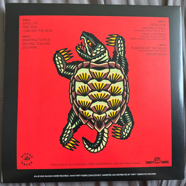 Image of Back Cover of 2xLP - VG+/EX - S.G. GOODMAN, Planting By The Signs (Thirty Tigers ; SW-009, US 2025, Gatefold, Insert, Translucent Red & Yellow Vinyl, With Signed Print), "ROUGH TRADE EXCLUSIVE" Stickered Plastic Outer Sleeve,  - 2226239E