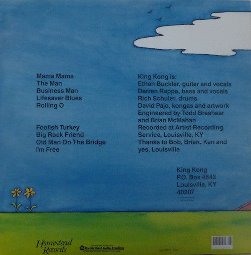 Image of Back Cover of LP - VG+/EX - KING KONG, Old Man On The Bridge (Homestead Records ; HMS167-1, US 1991), Sticker Stuck to Label,  - 2226224E
