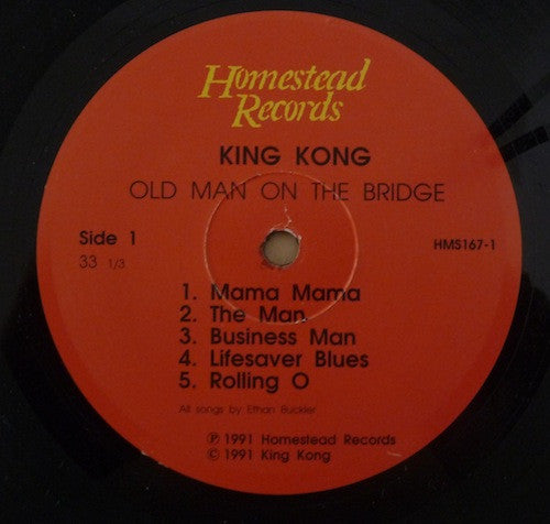 Image of Label Cover of LP - VG+/EX - KING KONG, Old Man On The Bridge (Homestead Records ; HMS167-1, US 1991), Sticker Stuck to Label,  - 2226224E