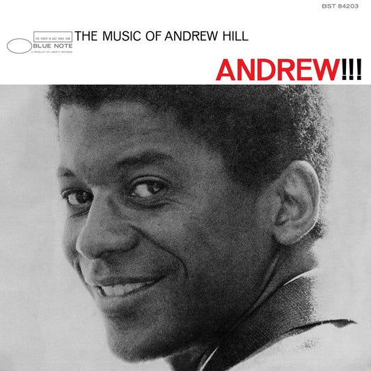 Image of Front Cover of LP - NEW/NEW - ANDREW HILL, Andrew!!! (Bluenote; BST84203, Worldwide 2025 Reissue), , Pianist Andrew Hill burst onto the scene in 1963-64 with a torrent of creativity that produced five remarkable albums including 'Andrew!!!' featuring saxophonist John Gilmore, vibraphonist Bobby Hutcherson, bassist Richard Davis, and drummer Joe Chambers performing six of Hill's mercurial inside-out compositions. This stereo Tone Poet Vinyl Edition was produced by Joe Harley, mastered by Kevin Gray 