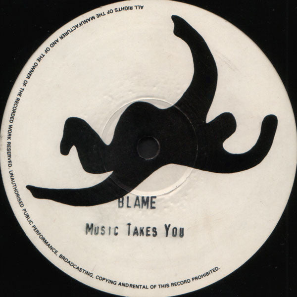 Image of Front Cover of 12" - /VG - BLAME, Music Takes You (Seal Version) (Moving Shadow; SHADOW 11, UK 1991), Slight marks throughout both sides, but plays with little to no surface noise., Rare, sought after promo copy with Moving Shadow labels featuring unlicensed vocals from Seal that were removed from the official release due to legal reasons. - 2246222S