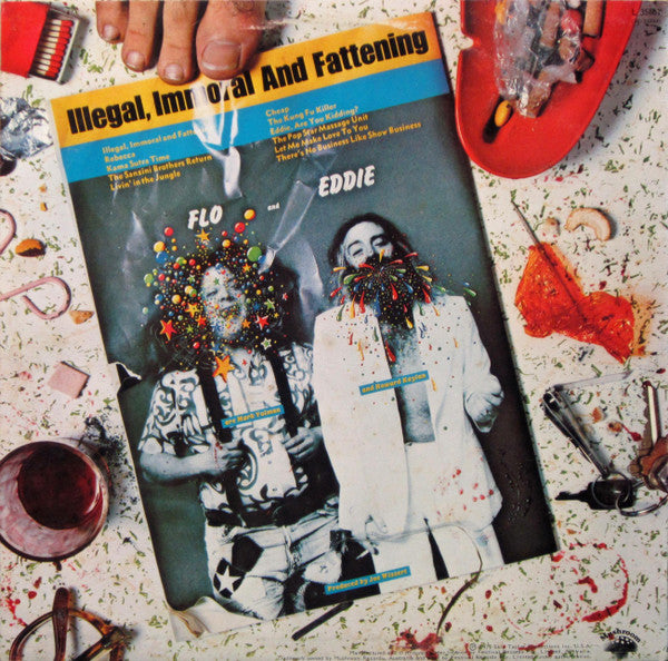 Image of Back Cover of LP - VG/VG+ - FLO & EDDIE, Illegal, Immoral And Fattening (Toadstool; L 35801, Australia 1975, Warning Stickered Sleeve, No Inner), ,  - 2216340C