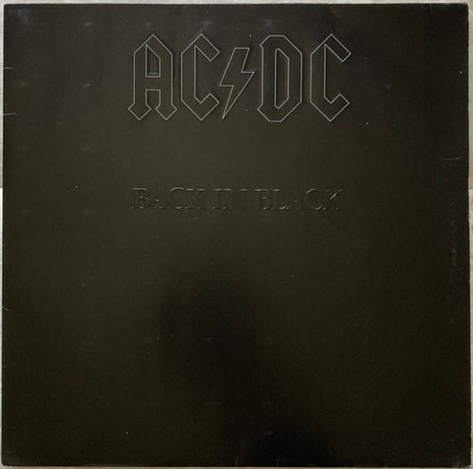 Image of Front Cover of LP - VG/G - AC/DC, Back In Black (Atlantic Black & Grey Labels; K 50 735, Germany 1980s Reissue, Inner, Barcode), Lots of long light marks and hairlines, Edge wear and pinches to sleeve. ,  - 2216314C