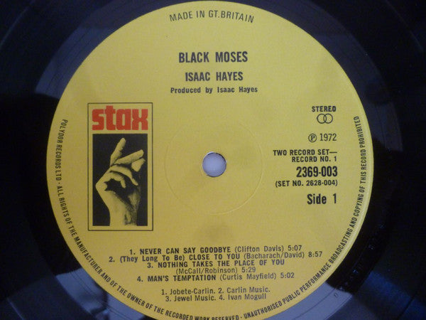 Image of Label Cover of 2xLP - VG/VG - ISAAC HAYES, Black Moses (Stax; 2628 004, UK 1972, Regular sleeve), ,  - 2226278E