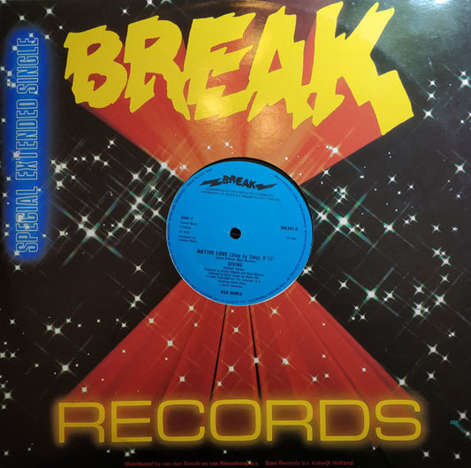 Image of Front Cover of 12" - G+/VG - DIVINE, Native Love (Step By Step) (Break Records; 308202, Netherlands 1982, Company Sleeve), Split at bottom of sleeve, A) Native Love (Step By Step)B) Native Love (Step By Step) (Remixed Version / USA Remix) - 2216364C