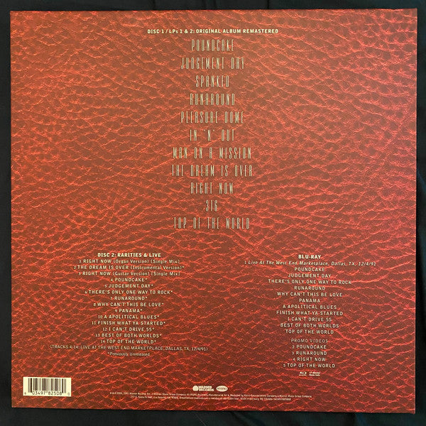 Image of Back Cover of 2xLP - EX/EX - VAN HALEN, For Unlawful Carnal Knowledge (Rhino Records; R2 726426, Worldwide 2024, Box Set, +2CD+Blu-Ray), ,  - 2226253E
