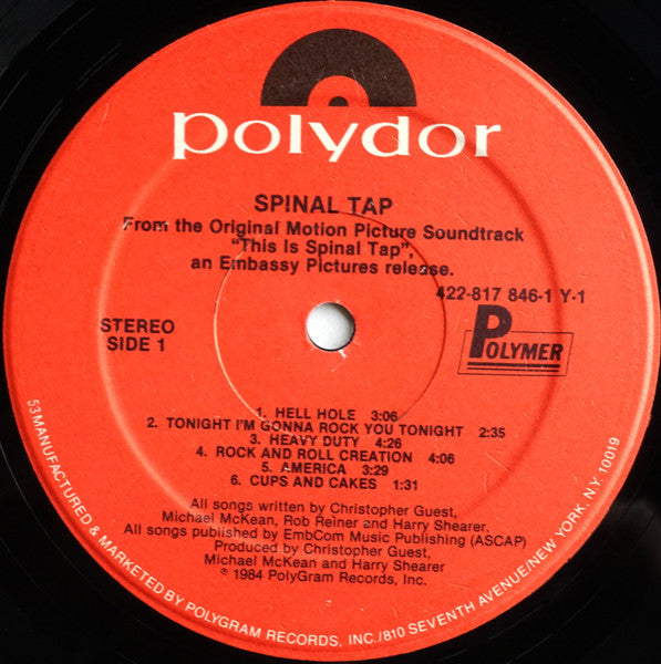 Image of Label Cover of LP - VG/VG - SPINAL TAP, "This Is Spinal Tap" OST (Polydor; 422-817 846-1 Y-1, US 1984, Gatefold, Inner), Ringwear. Light hairlines.,  - 2226281E