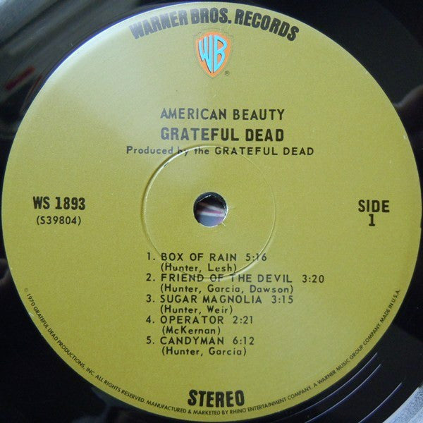 Image of Label Cover of LP - VG+/VG+ - THE GRATEFUL DEAD, American Beauty (Warner Bros. Records; WS 1893, US 2011 Reissue, Pasteback Sleeve, 180 Gram Vinyl), ,  - 2246267S