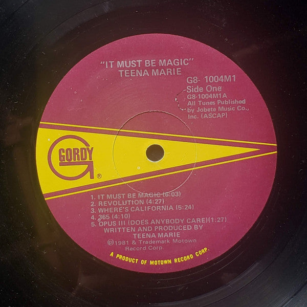 Image of Label Cover of LP - VG/VG - TEENA MARIE, It Must Be Magic (Gordy; G8-1004M1, US 1981, Inner), ,  - 2326059E