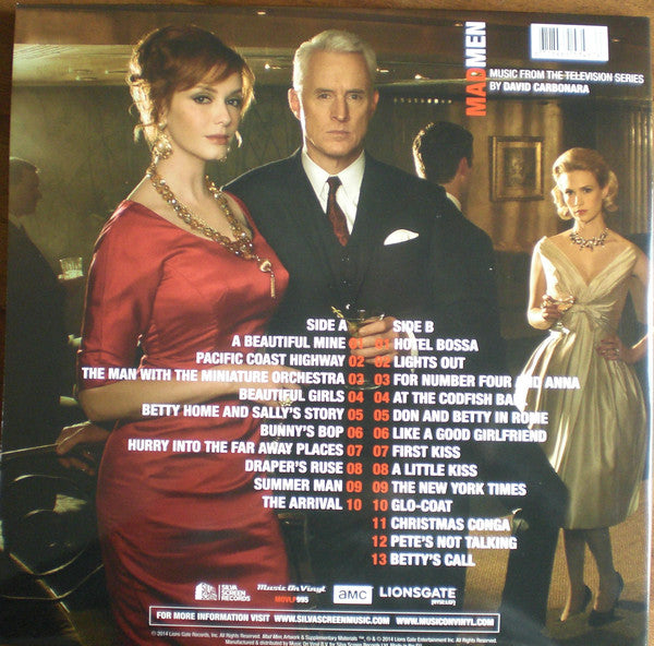 Image of Back Cover of LP - VG+/VG+ - DAVID CARBONARA, Mad Men On The Rocks - Music From The Television Series (Music On Vinyl; MOVLP995, Europe 2014, Gatefold, Insert, Numbered Limited Edition Red Vinyl), Light shelf wear, No.632,  - 2216374C