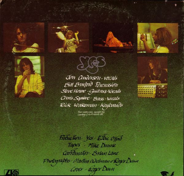 Image of Back Cover of 3014604C: LP - YES, Close To The Edge (Atlantic Orange & Green - No W Logo On Label Rim; K 50012, UK 1972, Textured Gatefold Sleeve, Inner, No Made In UK Or V On Labels.)   VG+/VG+