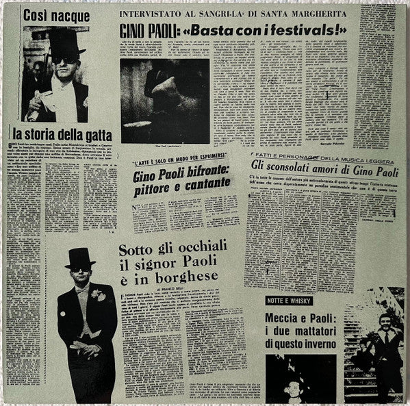 Image of Back Cover of LP - VG+/VG+ - GINO PAOLI, Basta Chiudere Gli Occhi (RCA Italiana; PML 10375, Italy 1964, Laminated Gatefold Sleeve), ,  - 2226330E