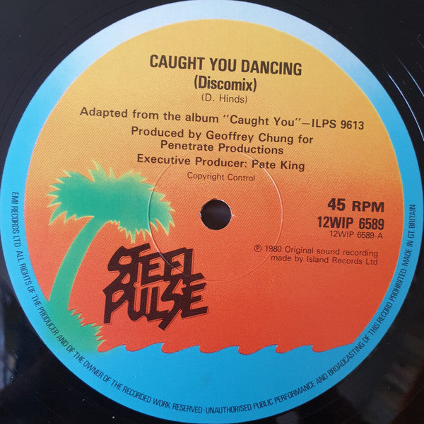Image of Label Cover of 12" - VG+/VG+ - STEEL PULSE, Caught You Dancing (Discomix) / Heart Of Stone (Chant Them) (Island Records; 12WIP 6589, UK 1980, Company Sleeve), ,  - 2216415C