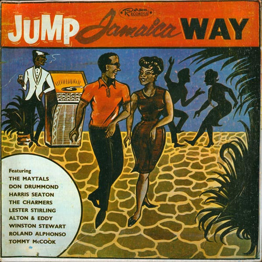 Image of Front Cover of LP - VG/VG - VARIOUS ARTISTS, Jump Jamaica Way (ND Records; JBL 1111, Jamaica ), Rough JA press, a few small pressing bubbles cause a couple of random ticks. Clean labels.Minor darkening on back sleeve.,  - 2246292S