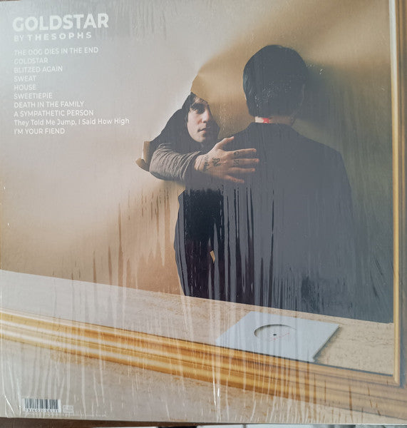 Image of Back Cover of LP - VG/EX - THE SOPHS, Goldstar (Rough Trade; RT0562LP, UK 2026, Inner, Black Vinyl), Still in hype stickered shrinkwrap, corner crease.,  - 2216454C