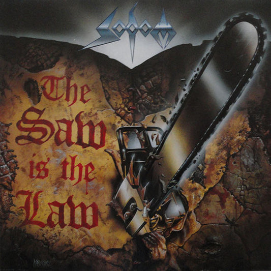 Image of Front Cover of 12" - VG/VG - SODOM, The Saw Is The Law (Steamhammer; SPV 050-76305, Germany 1991), Light hairlines. Indent to top edge, light creasing and corner wear.,  - 2226085E