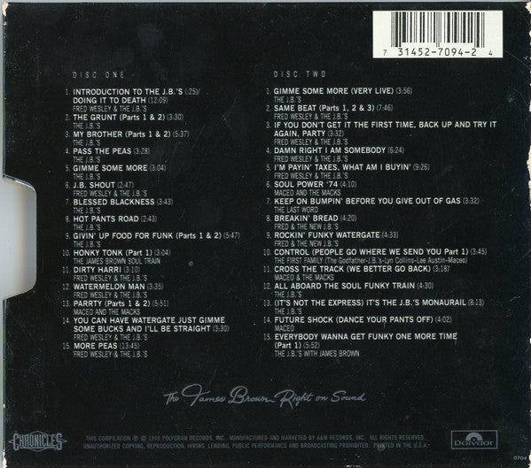 Image of Back Cover of 2xCD - G+/VG - THE J.B.'S, Funky Good Time: The Anthology (Polydor; 31452 7094-2, US 1995), Sleeve intact with slight storage wear + marks,  - 2256130S