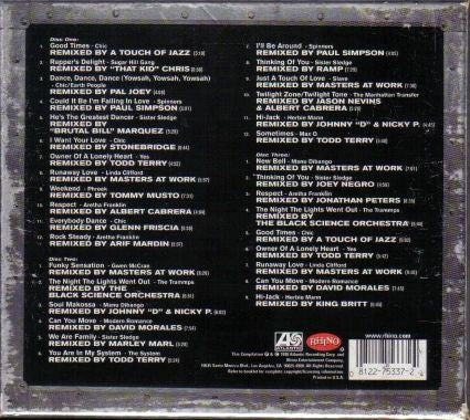 Image of Back Cover of 3xCD - VG/VG+ - VARIOUS, Everybody Dance! Remixed Dance Classics (Rhino Entertainment Company; R2 75337, US 1998, Box Set, Inner & Insert), Shelf Wear,  - 2216467C