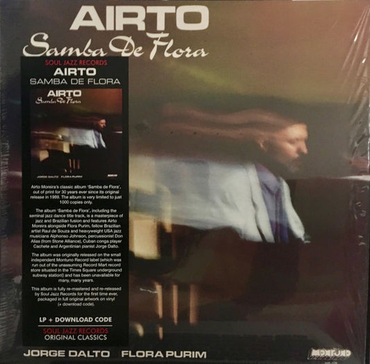Image of Front Cover of LP - VG+/G+ - AIRTO, Samba De Flora (Soul Jazz Records; SJR LP436, UK 2019, Inner), In stickered shrink wrap. Lots of light hairlines and scuffs. ,  - 2216495C