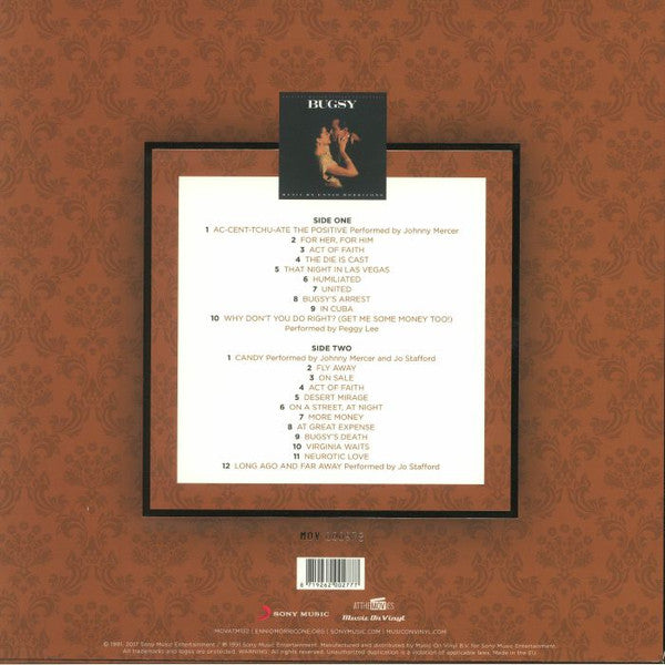 Image of Back Cover of LP - VG+/VG+ - ENNIO MORRICONE, Bugsy (Original Motion Picture Soundtrack) (Music On Vinyl; MOVATM132, Europe 2017), ,  - 2226388E