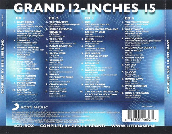 Image of Back Cover of 4xCD - M/M - BEN LIEBRAND, Grand 12-Inches 15 (Sony Music; 88985374652, Netherlands 2017, Fatbox Double Case), SEALED,  - 2616457C