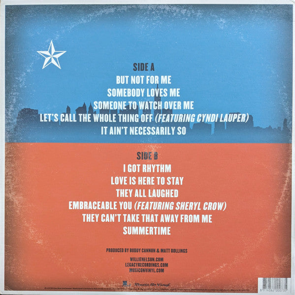 Image of Back Cover of LP - VG+/VG+ - WILLIE NELSON, Summertime: Willie Nelson Sings Gershwin (Music On Vinyl; MOVLP1631, Europe 2016), ,  - 2226367E