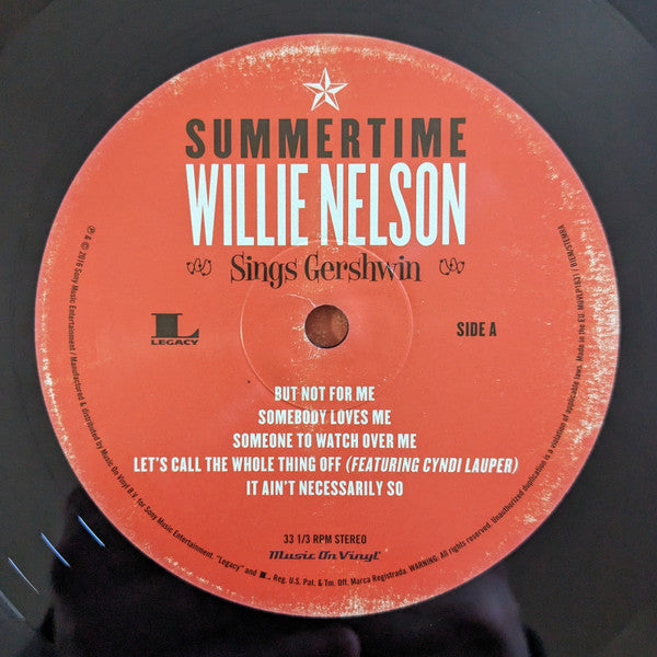 Image of Label Cover of LP - VG+/VG+ - WILLIE NELSON, Summertime: Willie Nelson Sings Gershwin (Music On Vinyl; MOVLP1631, Europe 2016), ,  - 2226367E