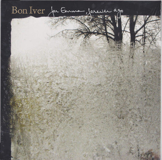Image of Front Cover of LP - VG/G+ - BON IVER, For Emma, Forever Ago (4AD; CAD 2809, UK 2014 Reissue, Insert), Lots of hairlines across both sides of disc. ,  - 2216564C