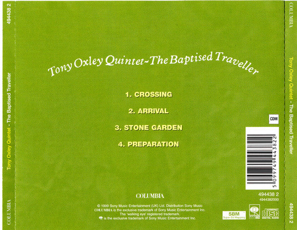 Image of Back Cover of CD - VG+/VG+ - TONY OXLEY QUINTET, The Baptised Traveller (Columbia; 494438 2, UK & Europe 1999, Jewel Case), ,  - 2236253E