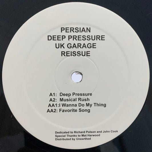 Image of Front Cover of 12" - /VG+ - PERSIAN, Deep Pressure (Existence Is Resistance ; ER036, UK 2022), ,  - 2346048S