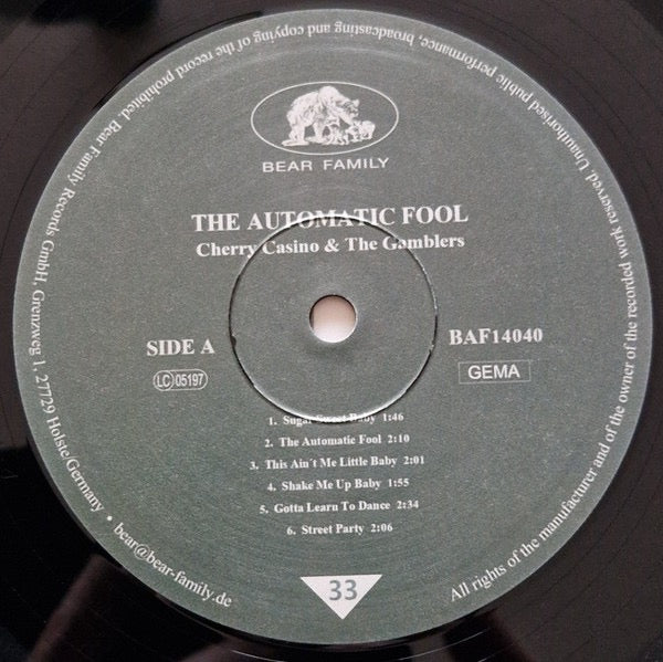 Image of Label Cover of 10" - EX/M - CHERRY CASINO AND THE GAMBLERS, The Automatic Fool (Bear Family Records GmbH; BAF14040, Germany 2025), Still SEALED In Shrinkwrap,  - 2316016C