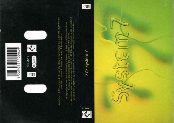 Image of Back Cover of Cassette - VG+/VG+ - SYSTEM 7, 777 (Weird And Unconventional Records; BFLMC 1, UK 1993), ,  - 2316005C