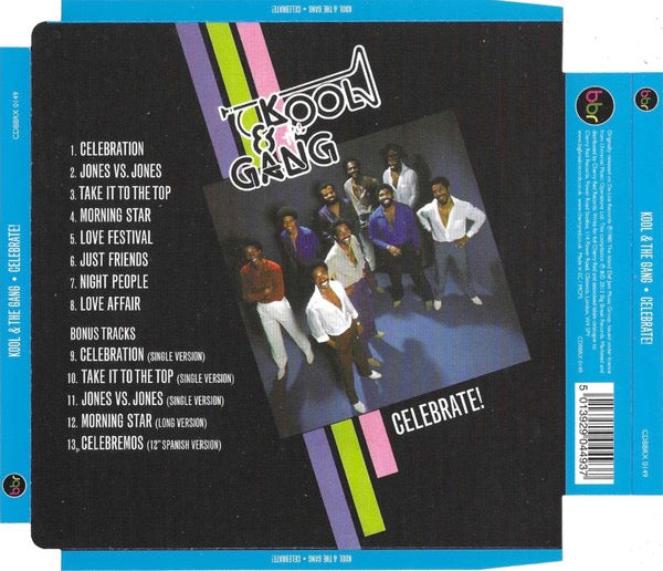 Image of Back Cover of CD - VG+/VG+ - KOOL & THE GANG, Celebrate! (Big Break Records; CDBBRX 0149, UK 2013 Reissue, Super Jewel case), ,  - 2316008C