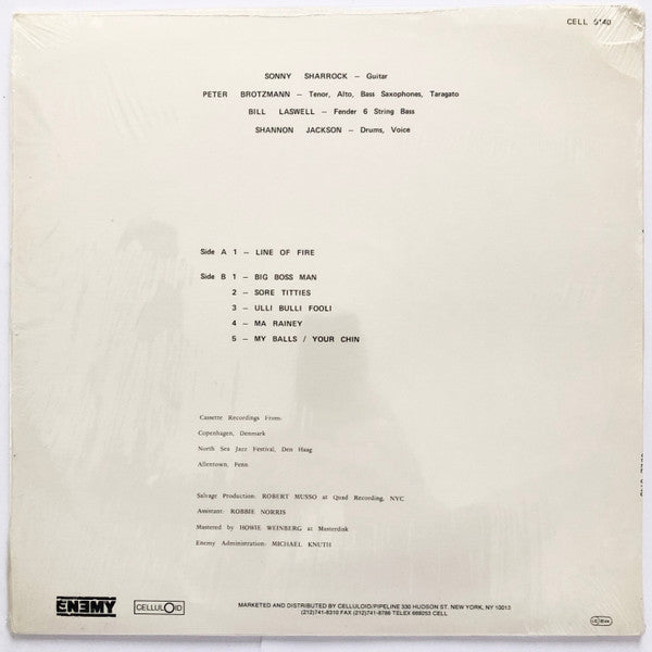 Image of Back Cover of LP - VG+/VG+ - LAST EXIT, Cassette Recordings 87 (Celluloid; CELL 6140, US 1988, Picture Sleeve), Still In Opened Shrinkwrap,  - 2326020E