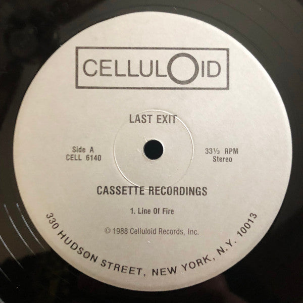 Image of Label Cover of LP - VG+/VG+ - LAST EXIT, Cassette Recordings 87 (Celluloid; CELL 6140, US 1988, Picture Sleeve), Still In Opened Shrinkwrap,  - 2326020E