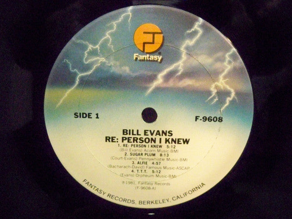 Image of Label Cover of LP - VG/EX - BILL EVANS, Re: Person I Knew (Fantasy; F 9608, US 1981), Record looks unplayed. Sleeve has edgewear, small creases.,  - 2226416E