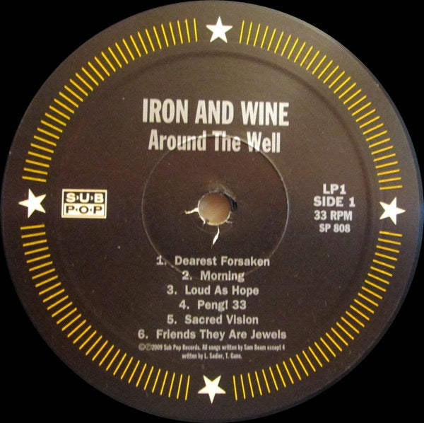 Image of Label Cover of 2xLP - VG+/VG - IRON AND WINE, Around The Well (Sub Pop; SP 808, US 2009, Insert, With Etched 12"), Still In Opened Shrinkwrap With Hype Sticker,  - 2316025C