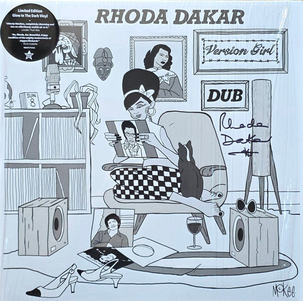 Image of Front Cover of LP - VG+/VG+ - RHODA DAKAR, Version Girl In Dub (Sunday Best Recordings; SBESTLP101, UK 2025, Picture Sleeve, Glow In The Dark vinyl), Light surface crackle but disc has barely any marks so likely due to pressing,  - 2326024E