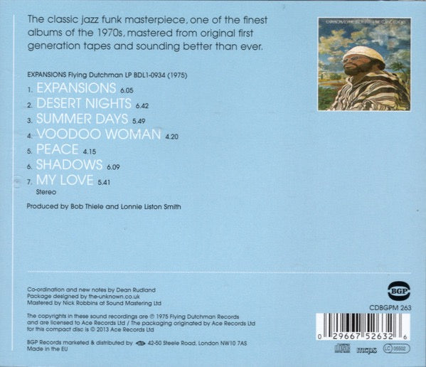 Image of Back Cover of CD - VG+/VG+ - LONNIE LISTON SMITH & THE COSMIC ECHOES, Expansions (BGP Records; CDBGPM 263, Europe 2013 Reissue, Jewel Case), ,  - 2316036C
