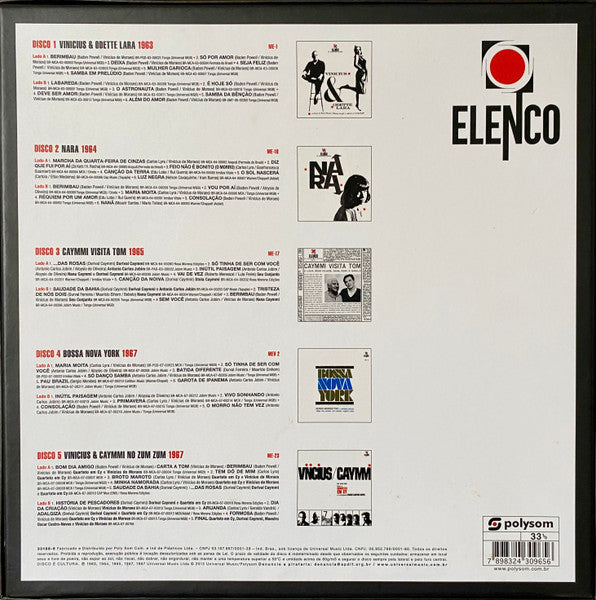 Image of Back Cover of 4xLP - VG/VG - VARIOUS, Elenco 5 LPs (Elenco; 33188-6, Brazil 2013, Box Set, 4 Inners, MISSING LP 2: Nara), A few scuffs & hairlines on all LPs, foxing on all LP sleeves,  - 2346018S
