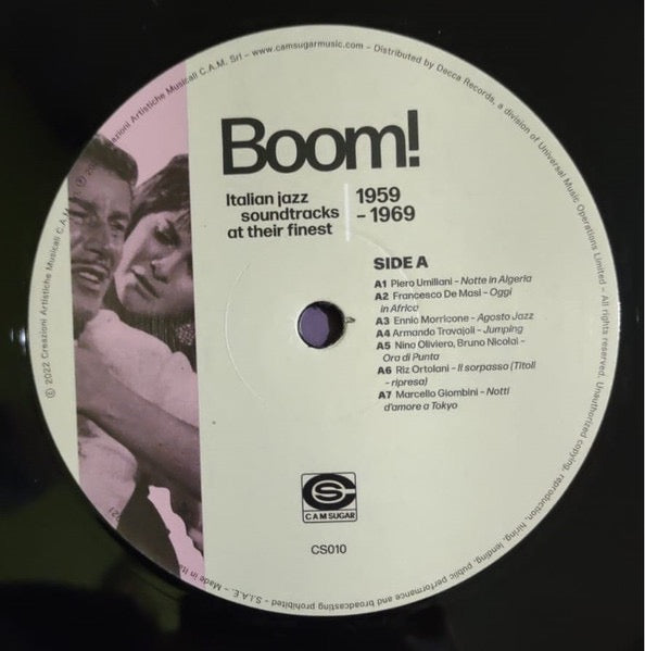 Image of Label Cover of 2xLP - EX/VG+ - VARIOUS, Boom! Italian Jazz Soundtracks At Their Finest (1959-1969) (Cam Sugar; CS010, Italy 2022, Gatefold), Still In Opened Shrinkwrap With Hype Sticker,  - 2316026C