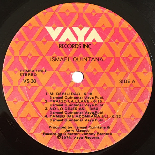 Image of Label Cover of LP - VG/VG - ISMAEL QUINTANA, Ismael Quintana (Vaya Records; XVS 30, US 1974, Gatefold), ,  - 2326013E