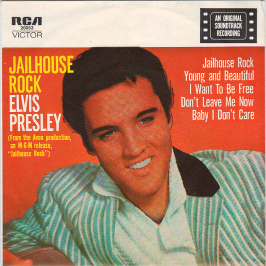 Image of Front Cover of 7" EP - VG/VG+ - ELVIS PRESLEY, Jailhouse Rock (RCA Victor; 20053, Australia Reissue, Fold Over Sleeve), ,  - 2316051C