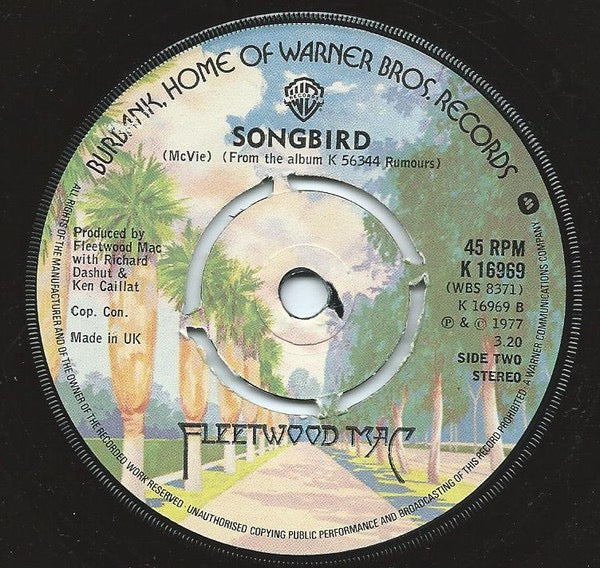 Image of Back Cover of 7" - VG/VG - FLEETWOOD MAC, Dreams (Warner Bros. Records Burbank Labels With 'A' Above Spindle; K 16969, UK 1977, Company Sleeve, 4 Prong Centre), A few wispy marks, Light sleeve wear,  - 2316084C