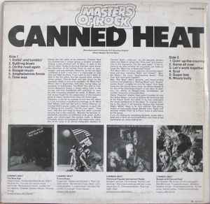 Image of Back Cover of LP - VG/VG - CANNED HEAT, Masters Of Rock (United Artists Records; 5C 054-92656, Netherlands 1974 Reissue), Some faint hairlines, writing on label. Sticker damage at top right of sleeve, corner + edge wear.,  - 2316128C