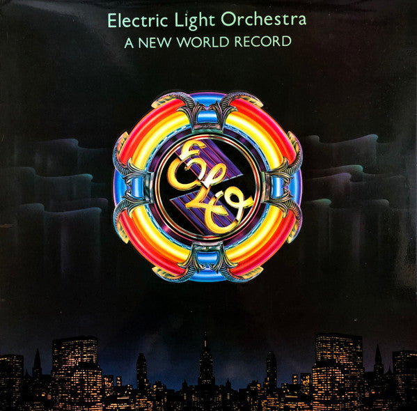 Image of Front Cover of LP - VG/VG+ - ELECTRIC LIGHT ORCHESTRA, A New World Record (Jet Records; UAG 30017, UK 1976, Embossed Laminated Sleeve, Inner With Straight Cut Corners at Top & Curved Corners at Bottom), Corner crease,  - 2346024S