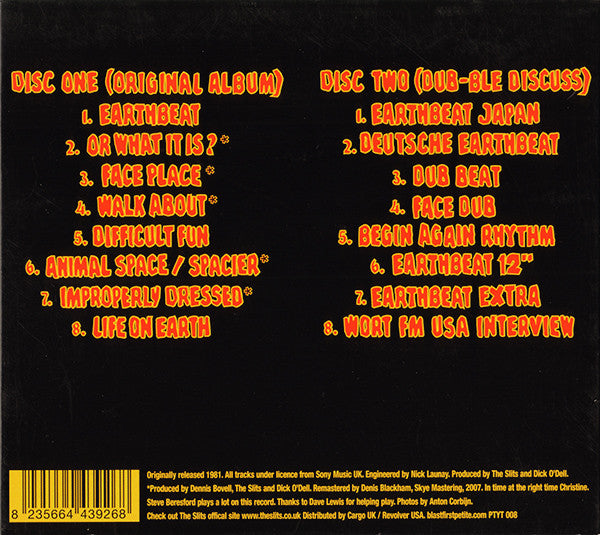 Image of Back Cover of 2xCD - VG+/EX - THE SLITS, Return Of The Giant Slits (Blast First Petite; PTYT 008, UK & US 2007, Double Digipak), ,  - 2336060E