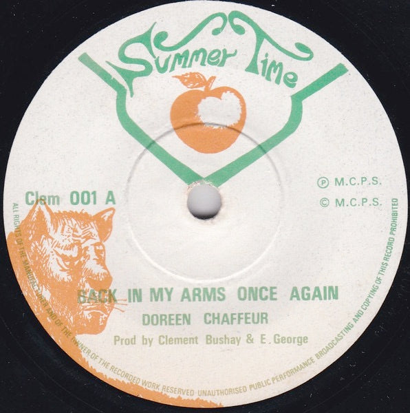 Image of Front Cover of 7" - /G+ - DOREEN SHAFFER, Back In My Arms Once Again (Summertime; Clem 001, 	UK 1974, Solid Centre), Light marks only, plays above grade.,  - 2316177C