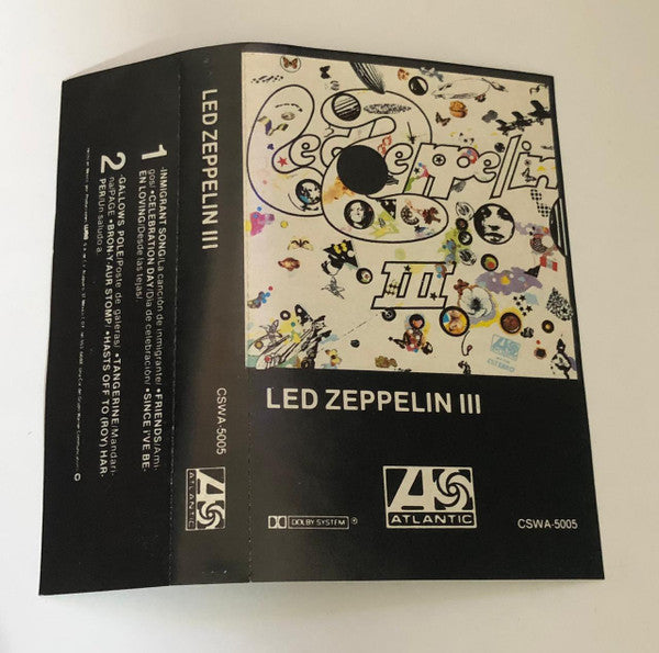 Image of Front Cover of Cassette - G+/G+ - LED ZEPPELIN, Led Zeppelin III (Atlantic; CSWA-5005, Mexico 1981 Reissue), J-card stained, cassette shell age discoloured. Playback is a bit wobbly, collection filler.,  - 2316058C